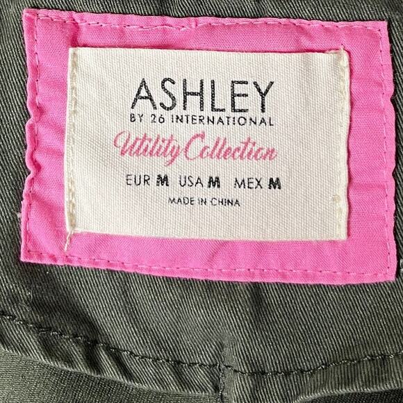 Ashley by 26 International Womens Utility Vest M Green Cargo Pockets 100% Cotton - Picture 8 of 9